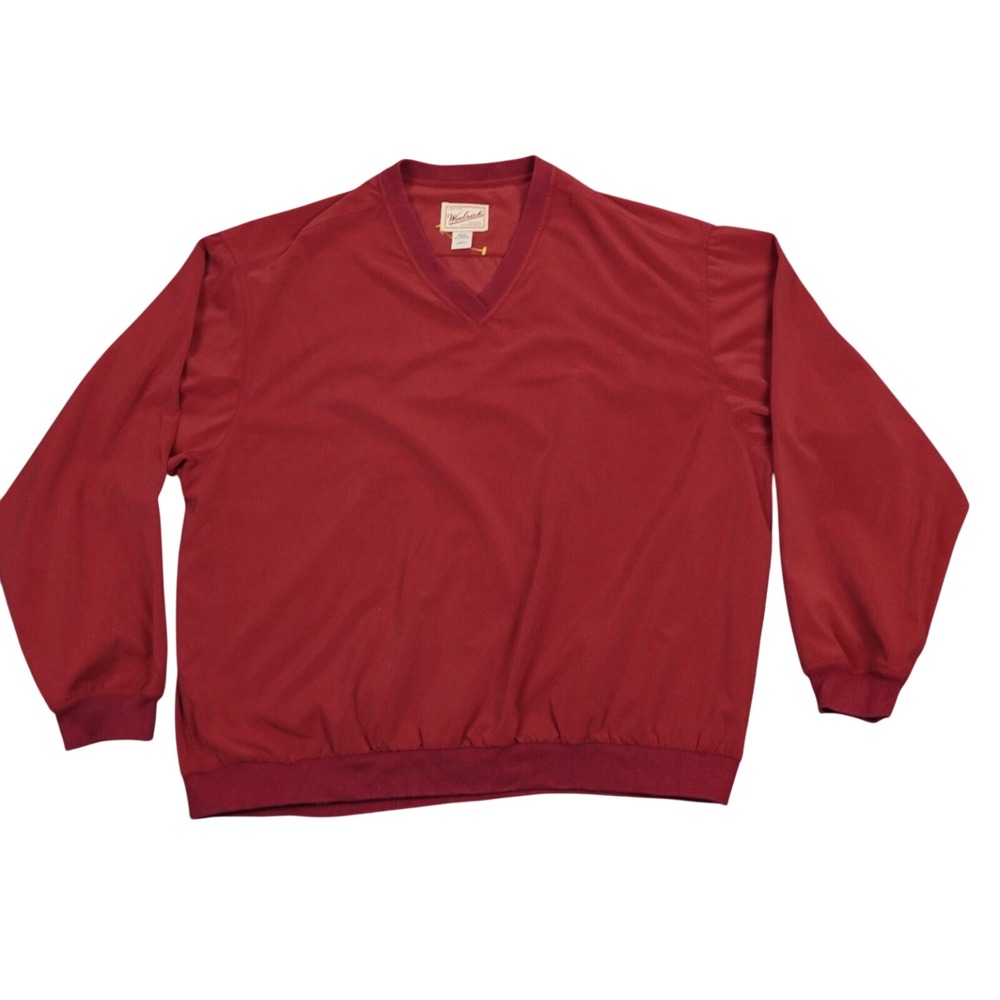 VTG‎ Woolrich Jacket Mens Extra Large Red Lined Pullover  Golf Sport Outerwear